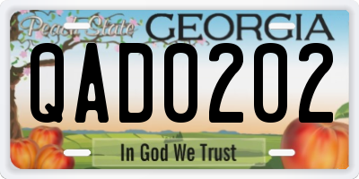 GA license plate QAD0202