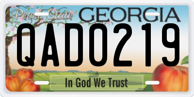 GA license plate QAD0219