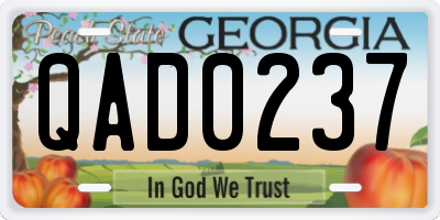 GA license plate QAD0237