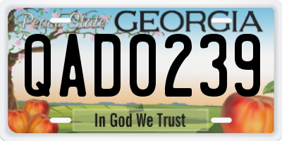 GA license plate QAD0239