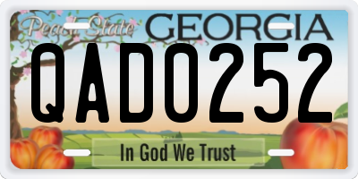 GA license plate QAD0252