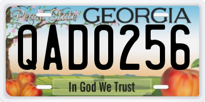 GA license plate QAD0256
