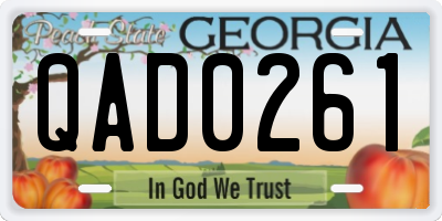 GA license plate QAD0261