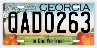 GA license plate QAD0263