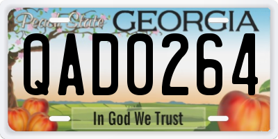 GA license plate QAD0264