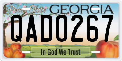 GA license plate QAD0267