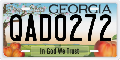 GA license plate QAD0272