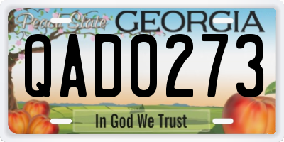 GA license plate QAD0273