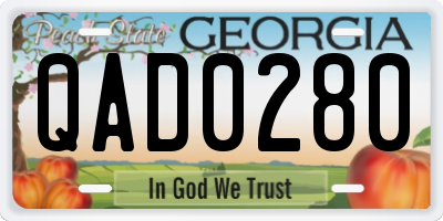 GA license plate QAD0280