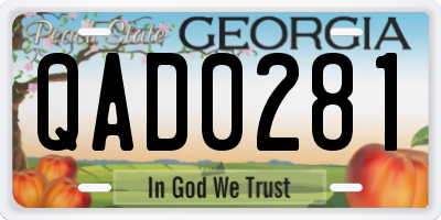 GA license plate QAD0281