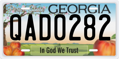GA license plate QAD0282