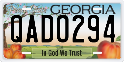 GA license plate QAD0294