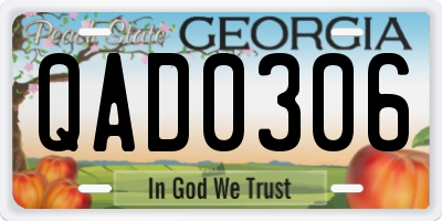 GA license plate QAD0306