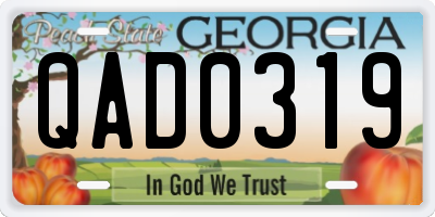 GA license plate QAD0319