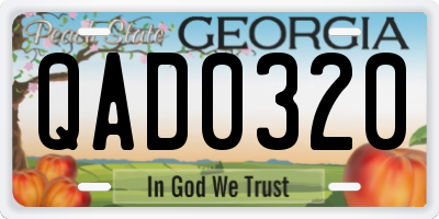 GA license plate QAD0320