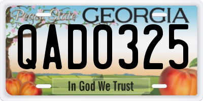 GA license plate QAD0325