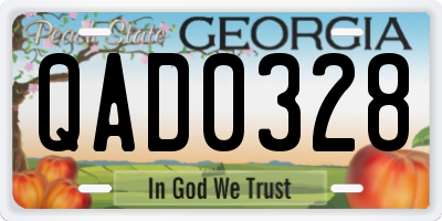 GA license plate QAD0328