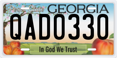 GA license plate QAD0330