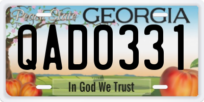 GA license plate QAD0331