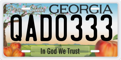 GA license plate QAD0333