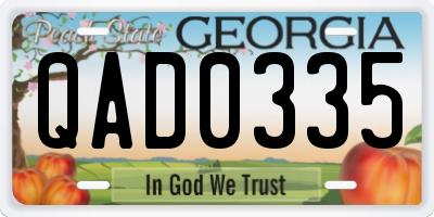 GA license plate QAD0335