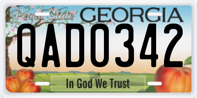 GA license plate QAD0342