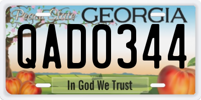 GA license plate QAD0344