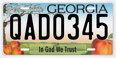GA license plate QAD0345