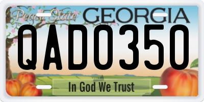 GA license plate QAD0350