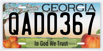GA license plate QAD0367