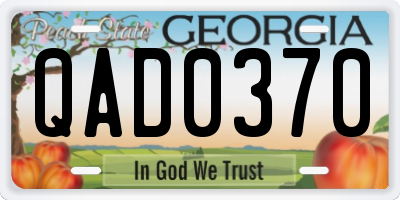GA license plate QAD0370
