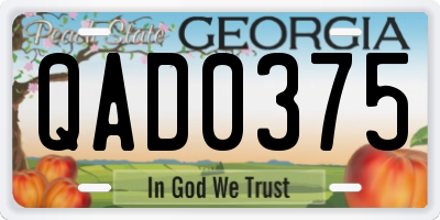 GA license plate QAD0375