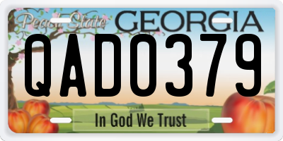GA license plate QAD0379