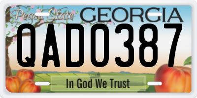 GA license plate QAD0387