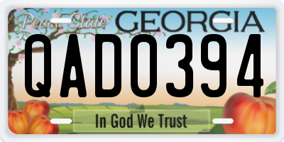 GA license plate QAD0394