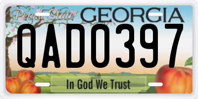 GA license plate QAD0397