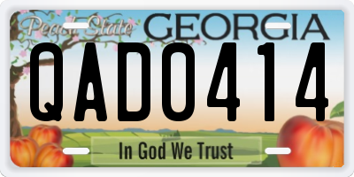 GA license plate QAD0414