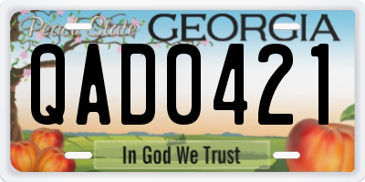 GA license plate QAD0421