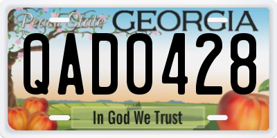 GA license plate QAD0428