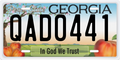 GA license plate QAD0441