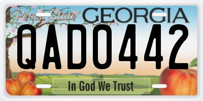 GA license plate QAD0442
