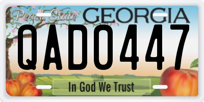 GA license plate QAD0447