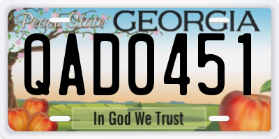 GA license plate QAD0451