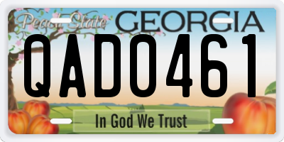 GA license plate QAD0461