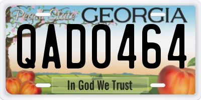 GA license plate QAD0464