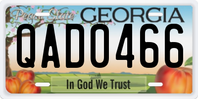 GA license plate QAD0466