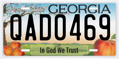 GA license plate QAD0469