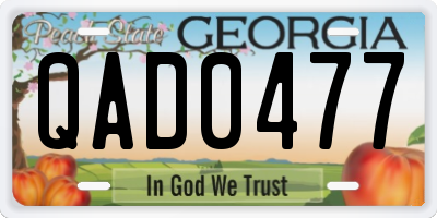 GA license plate QAD0477