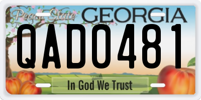 GA license plate QAD0481