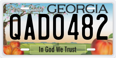 GA license plate QAD0482